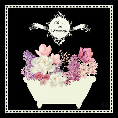 Bain du Jardin II Black White Modern Wood Framed Art Print by Mousseau, Studio