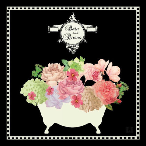 Bain du Jardin III Black Black Ornate Wood Framed Art Print with Double Matting by Mousseau, Studio