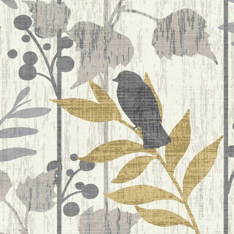 Garden Leaves Square VI Black Modern Wood Framed Art Print with Double Matting by Wild Apple Portfolio