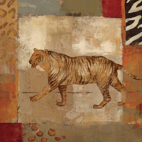 Animals on Safari II White Modern Wood Framed Art Print with Double Matting by Vassileva, Silvia