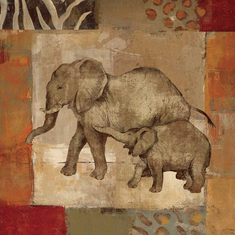 Animals on Safari III Black Ornate Wood Framed Art Print with Double Matting by Vassileva, Silvia