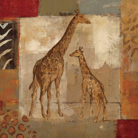 Animals on Safari IV White Modern Wood Framed Art Print with Double Matting by Vassileva, Silvia