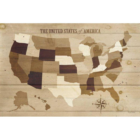 USA Modern Vintage Wood Black Modern Wood Framed Art Print with Double Matting by Mullan, Michael