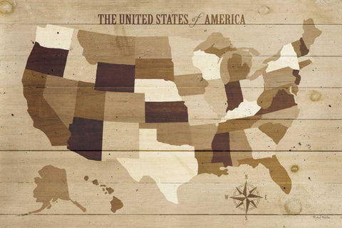 USA Modern Vintage Wood Black Ornate Wood Framed Art Print with Double Matting by Mullan, Michael