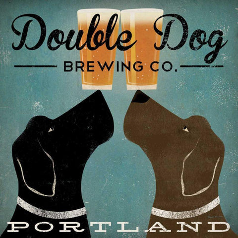 Double Dog Brewing Co. Black Modern Wood Framed Art Print with Double Matting by Fowler, Ryan