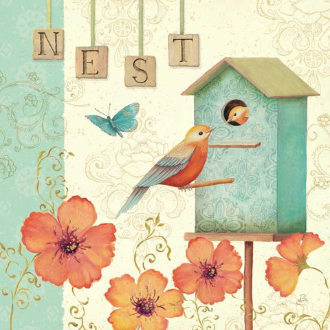 Welcome Home IV White Modern Wood Framed Art Print with Double Matting by Brissonnet, Daphne