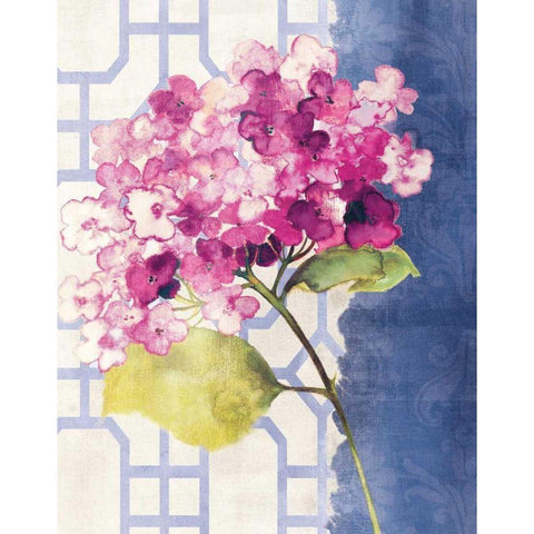 Antique Floral on White I Gold Ornate Wood Framed Art Print with Double Matting by Wild Apple Portfolio