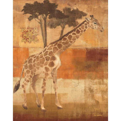 Animals on Safari I White Modern Wood Framed Art Print by Hristova, Albena