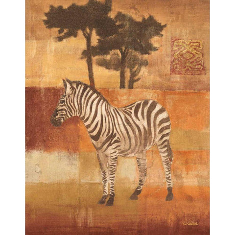 Animals on Safari II White Modern Wood Framed Art Print by Hristova, Albena