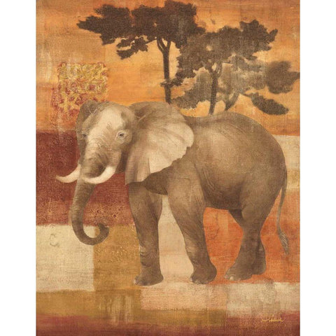 Animals on Safari IV Black Modern Wood Framed Art Print by Hristova, Albena