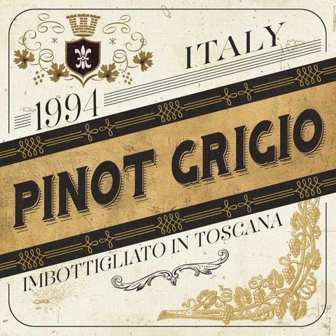 Wine Labels IV White Modern Wood Framed Art Print by Pela Studio