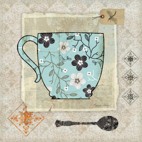 Garden Cafe I Black Modern Wood Framed Art Print with Double Matting by Aldrich, Belinda