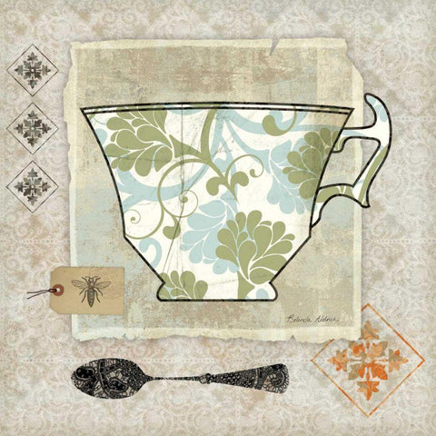 Garden Cafe II Black Ornate Wood Framed Art Print with Double Matting by Aldrich, Belinda