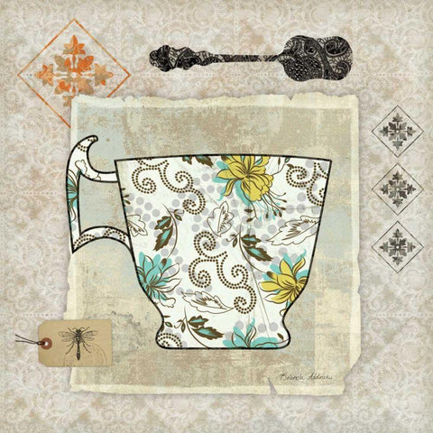 Garden Cafe III Black Ornate Wood Framed Art Print with Double Matting by Aldrich, Belinda