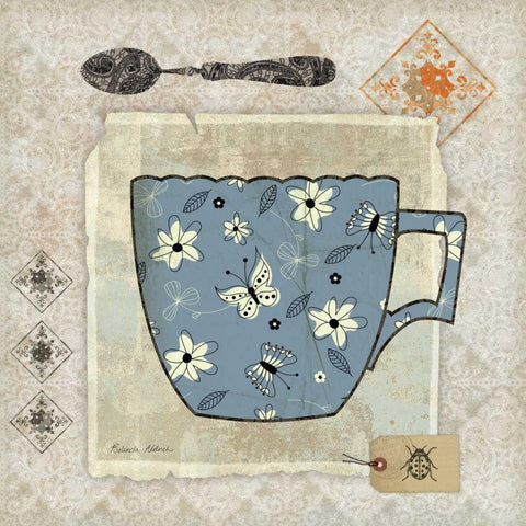 Garden Cafe IV White Modern Wood Framed Art Print with Double Matting by Aldrich, Belinda