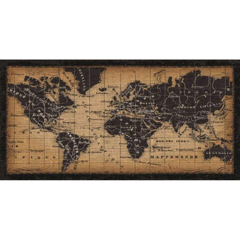 Old World Map Gold Ornate Wood Framed Art Print with Double Matting by Pela Studio