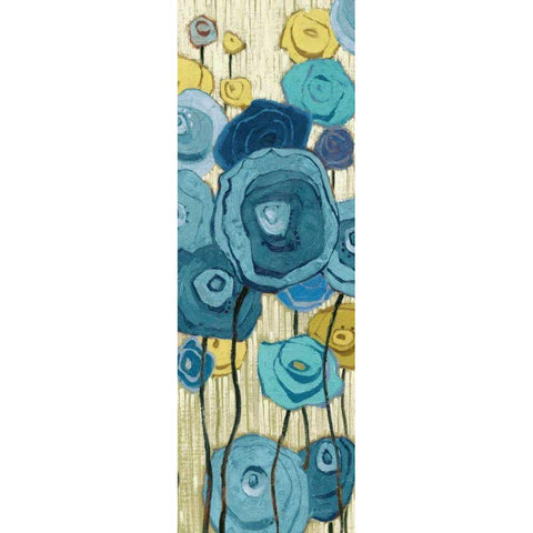 Lemongrass in Blue Panel I Black Modern Wood Framed Art Print with Double Matting by Novak, Shirley