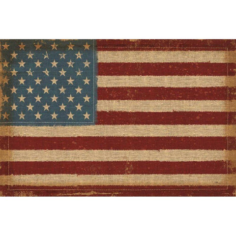 USA Strong Gold Ornate Wood Framed Art Print with Double Matting by Pela Studio