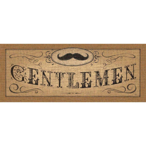 Le Restroom Burlap II Black Modern Wood Framed Art Print by Pela Studio