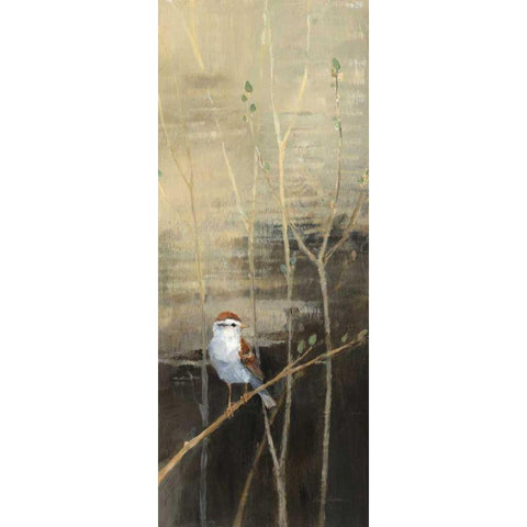 Sparrows at Dusk I Black Modern Wood Framed Art Print with Double Matting by Tillmon, Avery