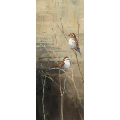 Sparrows at Dusk II White Modern Wood Framed Art Print by Tillmon, Avery