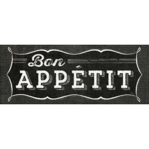 La Cuisine Chalk I Black Modern Wood Framed Art Print with Double Matting by Pela Studio