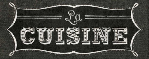 La Cuisine Chalk II White Modern Wood Framed Art Print with Double Matting by Pela Studio
