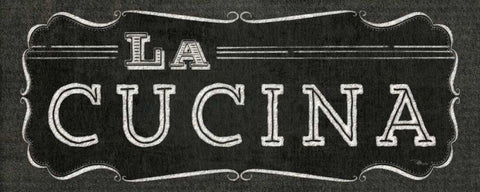 La Cuisine Chalk III White Modern Wood Framed Art Print with Double Matting by Pela Studio