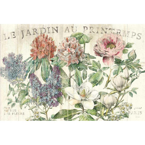 Le Jardin Printemps White Modern Wood Framed Art Print by Schlabach, Sue