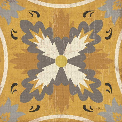 Gray Glow Square XVIII Gold Ornate Wood Framed Art Print with Double Matting by Pela Studio