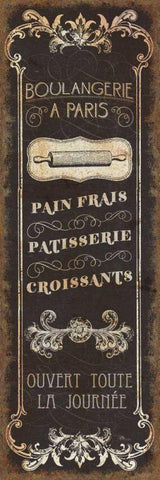 Parisian Signs Panel - I White Modern Wood Framed Art Print with Double Matting by Pela Studio