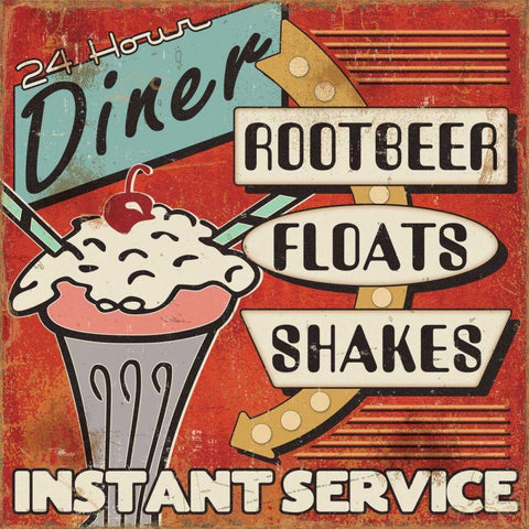 Diners and Drive Ins III Black Modern Wood Framed Art Print by Pela Studio