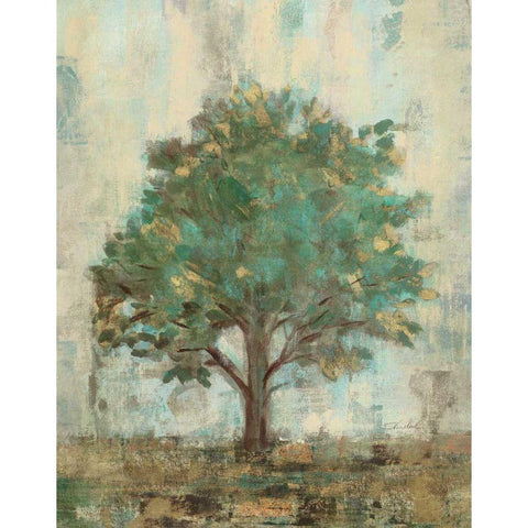 Verdi Trees I Black Modern Wood Framed Art Print with Double Matting by Vassileva, Silvia