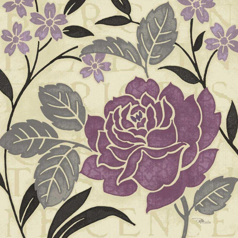 Perfect Petals II Lavender White Modern Wood Framed Art Print with Double Matting by Pela Studio