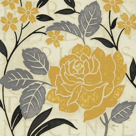 Perfect Petals II Yellow Gold Ornate Wood Framed Art Print with Double Matting by Pela Studio