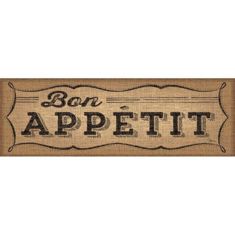 La Cuisine Burlap I Black Modern Wood Framed Art Print by Pela Studio
