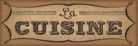 La Cuisine Burlap II Black Ornate Wood Framed Art Print with Double Matting by Pela Studio