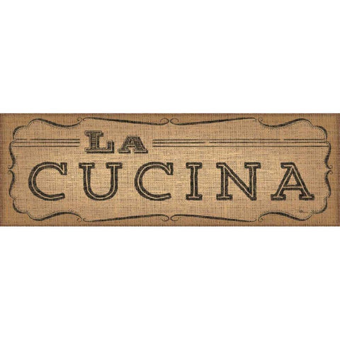 La Cuisine Burlap III Black Modern Wood Framed Art Print by Pela Studio