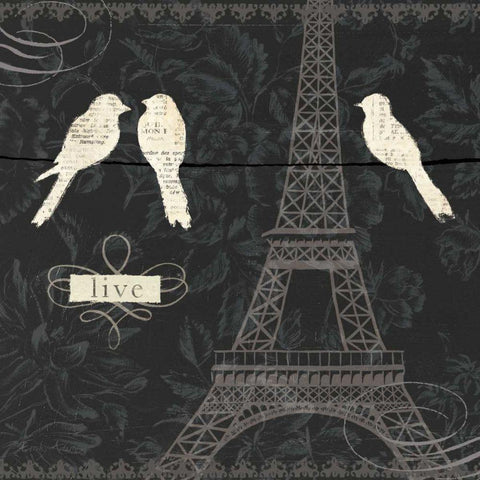 Love Paris I Gold Ornate Wood Framed Art Print with Double Matting by Adams, Emily