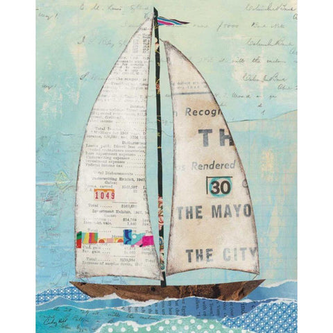 At the Regatta III Gold Ornate Wood Framed Art Print with Double Matting by Prahl, Courtney