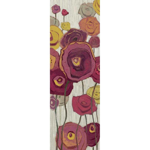 Lemongrass in Plum Panel I Black Modern Wood Framed Art Print with Double Matting by Novak, Shirley