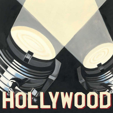 Hollywood White Modern Wood Framed Art Print with Double Matting by Fabiano, Marco