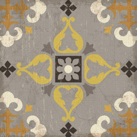 Golden Glow Square VIII White Modern Wood Framed Art Print by Pela Studio