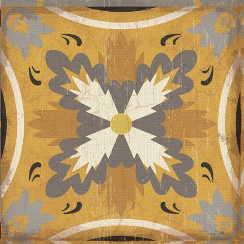 Golden Glow Square XVIII White Modern Wood Framed Art Print by Pela Studio