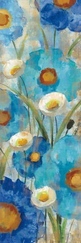 Sunkissed Blue and White Flowers I White Modern Wood Framed Art Print with Double Matting by Vassileva, Silvia