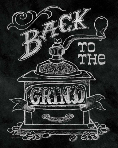 Back to the Grind No Border Black Ornate Wood Framed Art Print with Double Matting by Urban, Mary