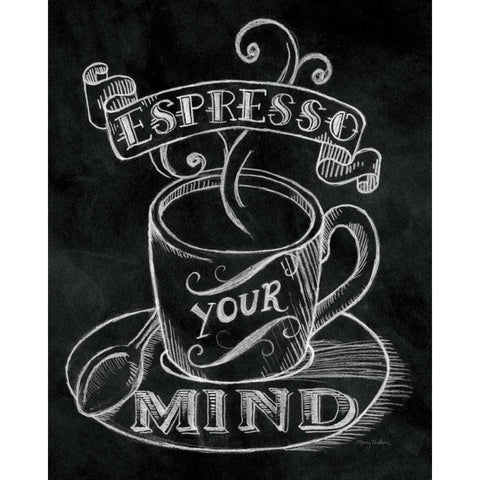Espresso Your Mind  No Border Black Modern Wood Framed Art Print with Double Matting by Urban, Mary