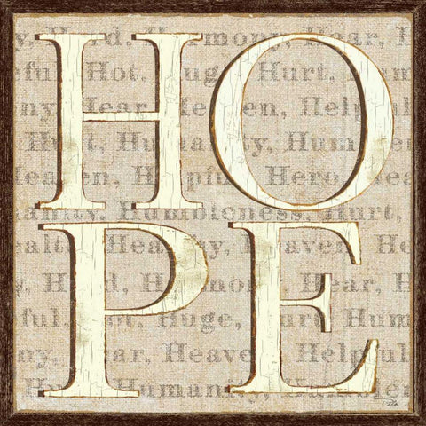 H is for Hope Black Ornate Wood Framed Art Print with Double Matting by Pela