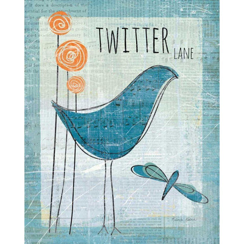 Twitter Lane White Modern Wood Framed Art Print by Aldrich, Belinda