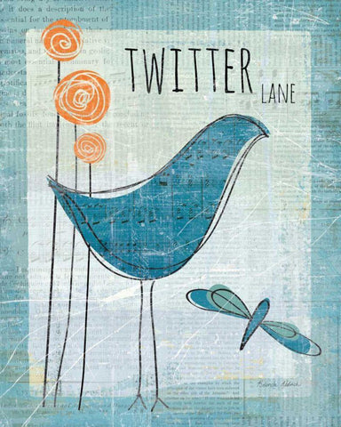 Twitter Lane White Modern Wood Framed Art Print with Double Matting by Aldrich, Belinda